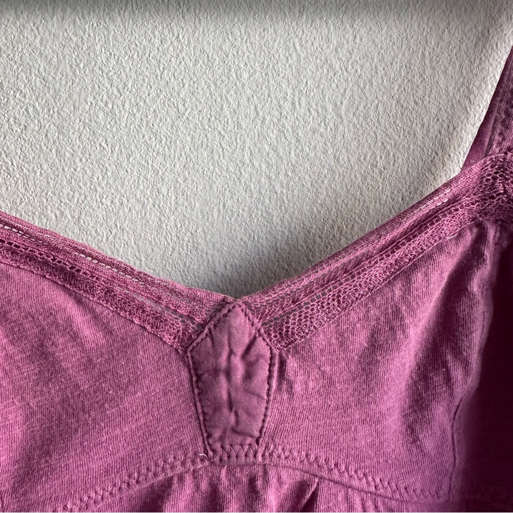 Vintage American Eagle Babydoll Silk Lace Trim Sweetheart Neckline Camis Purple - Picture 7 of 11